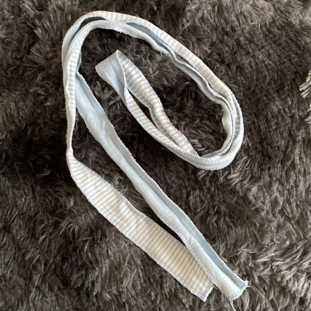 Baby blue and white striped strap belt - Picture 13 of 13
